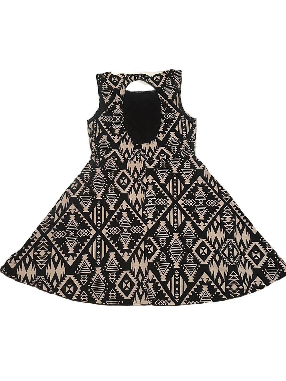PINK Victoria's Secret Black Tan Geometric Dress Small - Picture 4 of 6